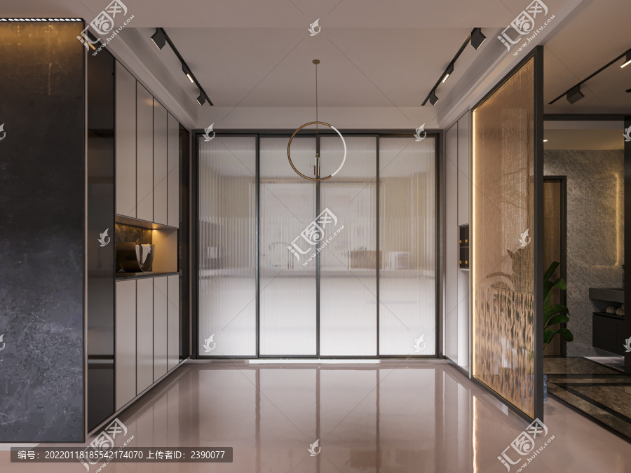 現(xiàn)代極簡餐廳場景3D空景