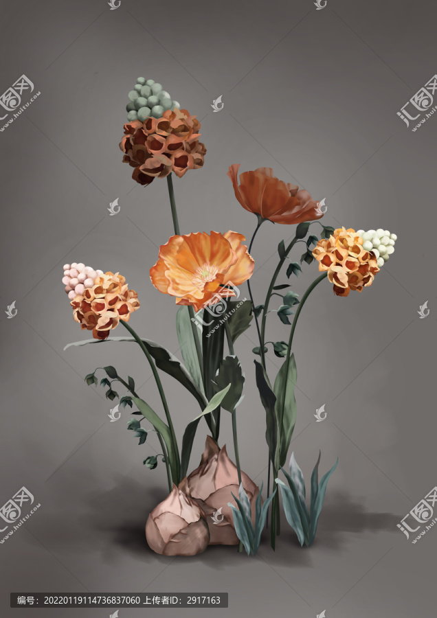橘色紙花