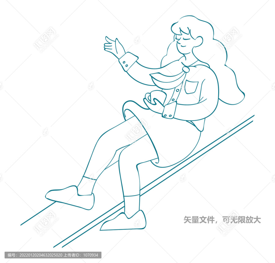 女孩手繪插畫