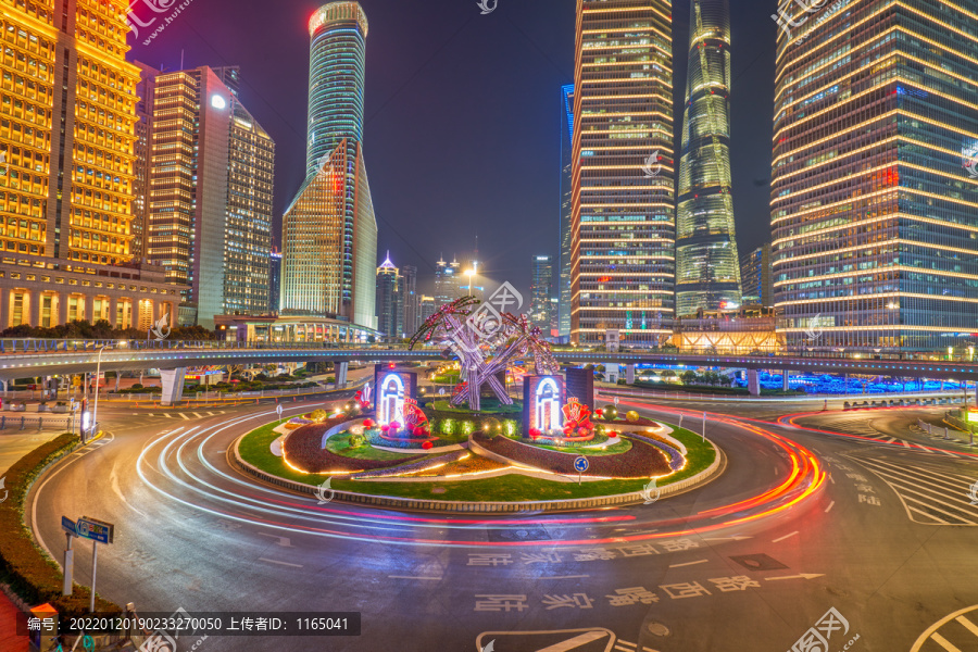 上海陆家嘴环岛夜景