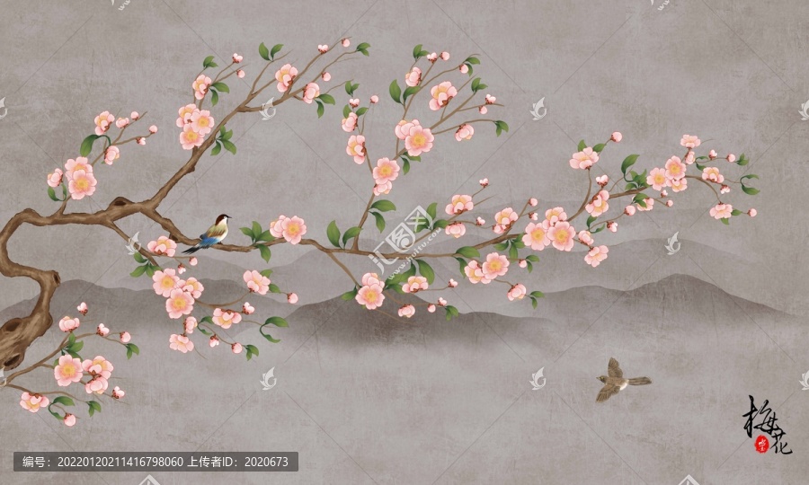 手繪花鳥圖