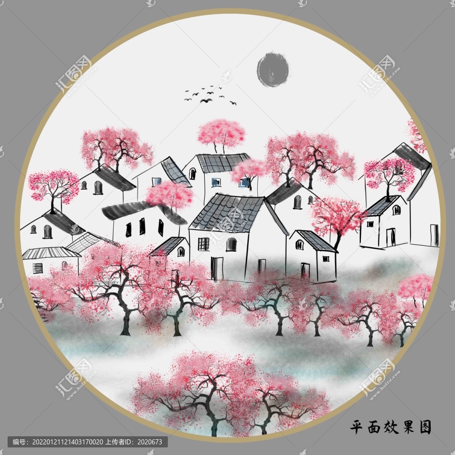 水墨江南桃花