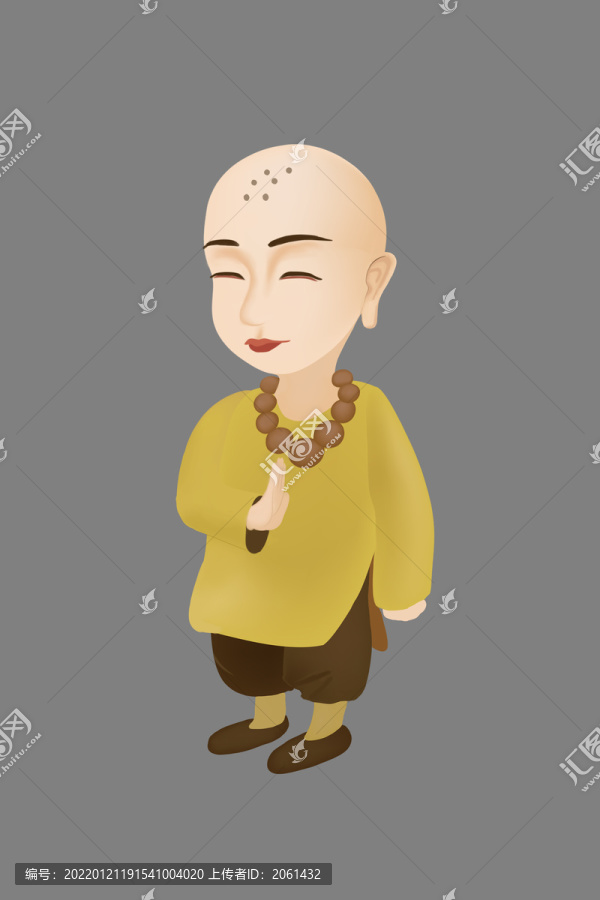 小和尚卡通插畫