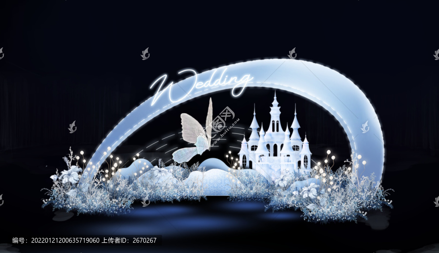 夢幻藍色城堡婚禮迎賓
