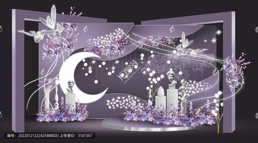 香芋紫迎賓區(qū)婚禮背景