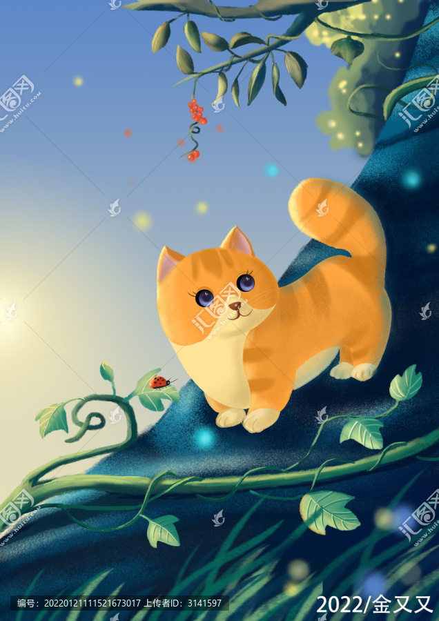 卡通小貓插畫