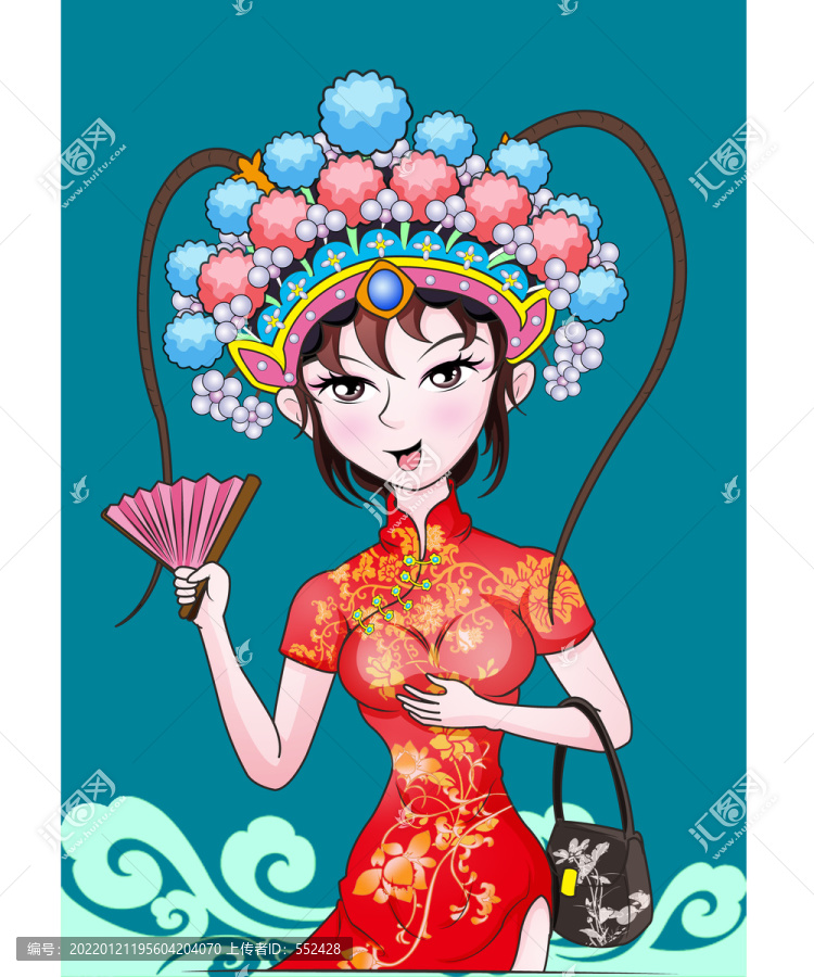 國潮京劇美女