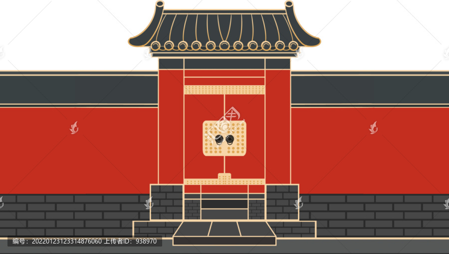 國風(fēng)喜慶紅色大宅門