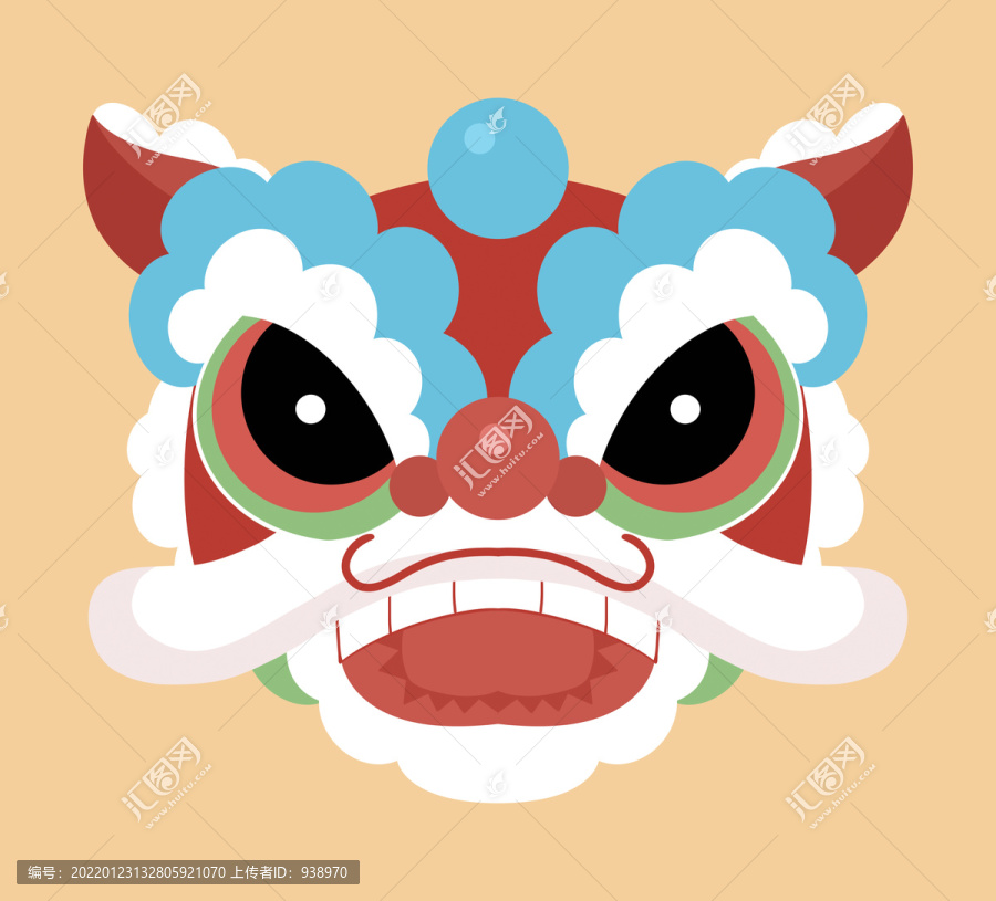 國(guó)風(fēng)舞獅獅子頭像