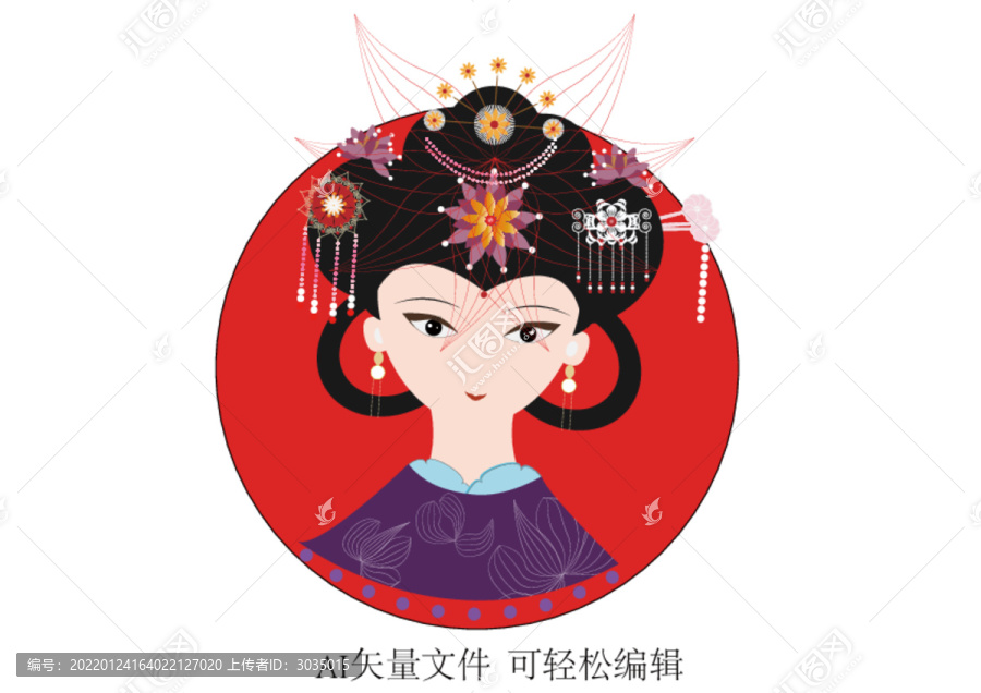 中國(guó)風(fēng)女性復(fù)古LOGO標(biāo)志