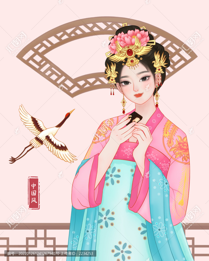阿膠糕固元膏國(guó)潮包裝插畫(huà)