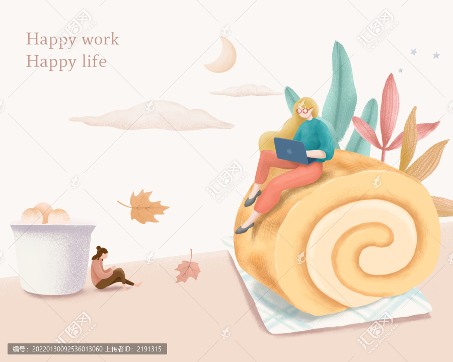 虎皮蛋糕插畫