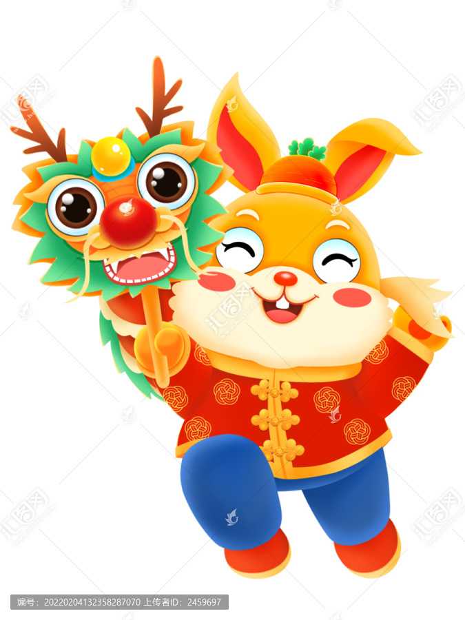 新年春節(jié)生肖兔年舞龍習(xí)俗