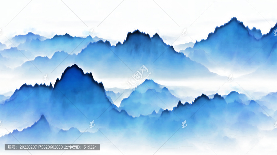 水墨山