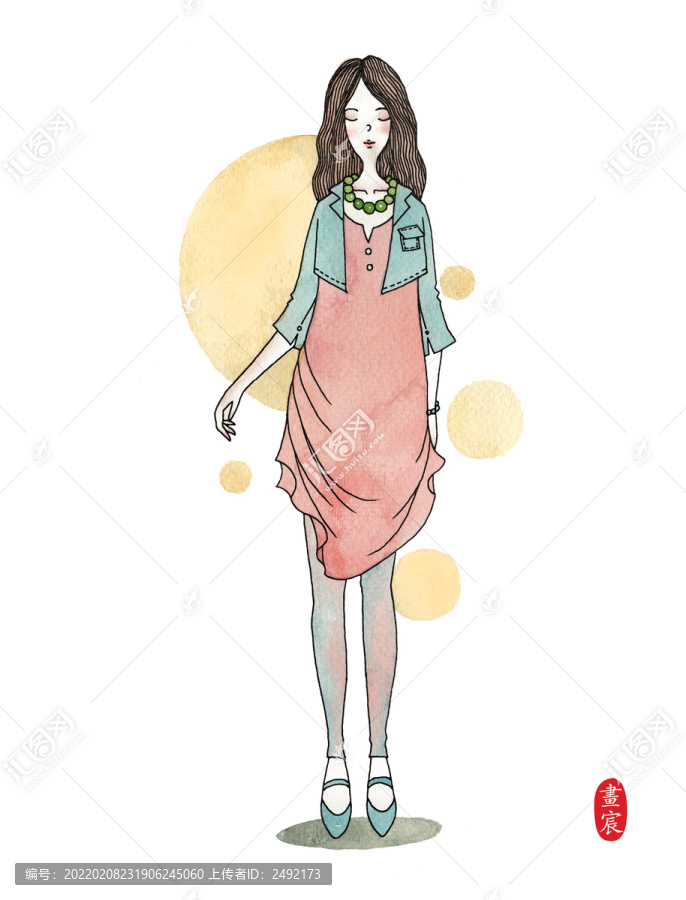 陽光女孩插畫
