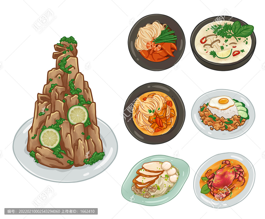泰國美食卡通插畫