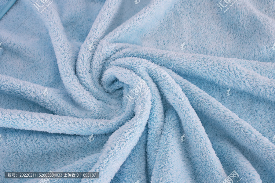 旋转形状的毛绒浴巾布料