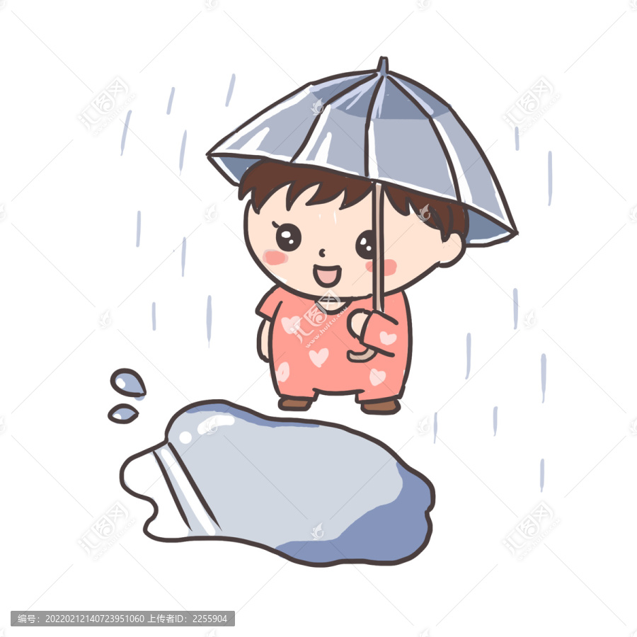 春天雨水手绘卡通元素