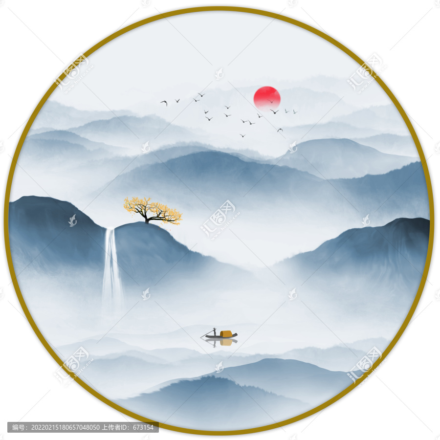新中式山水裝飾畫