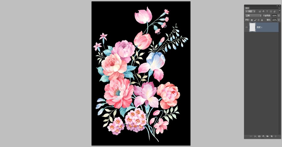 一組牡丹花