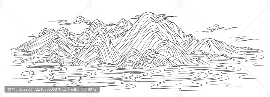 手繪山