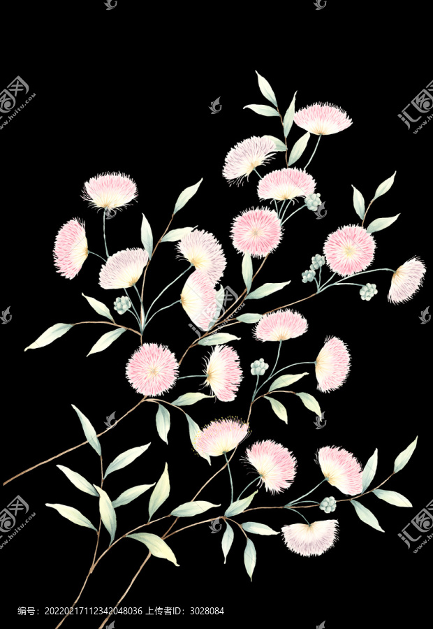 抽象手繪小花