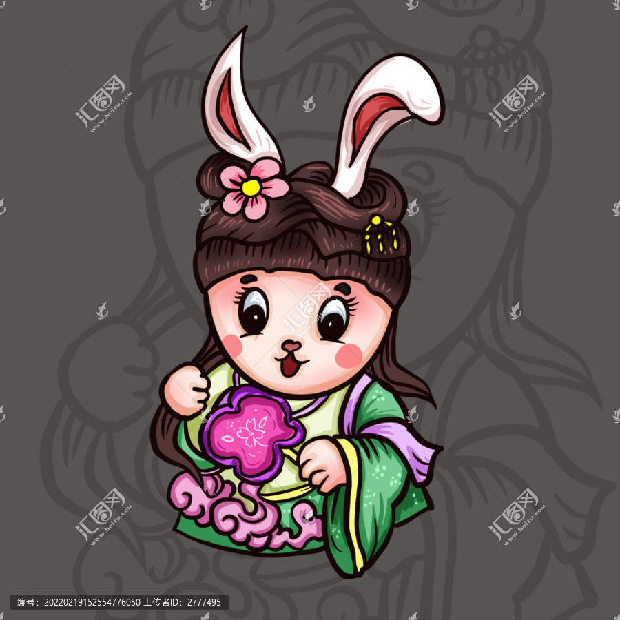 國潮兔子插畫