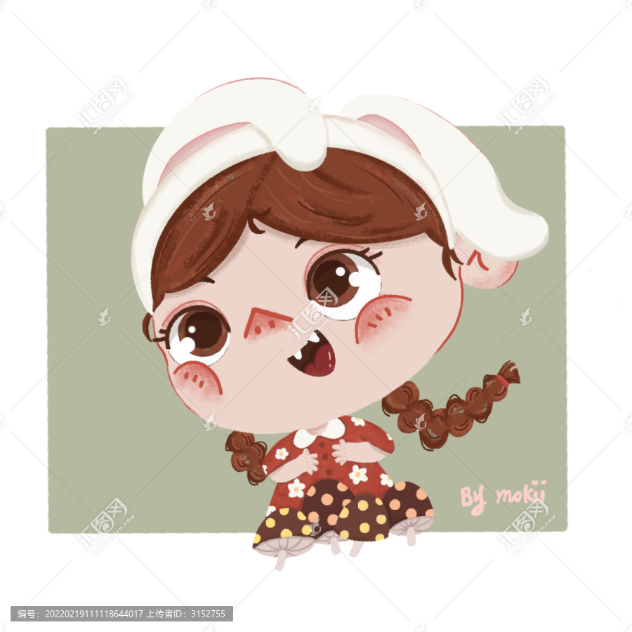采蘑菇的小姑娘