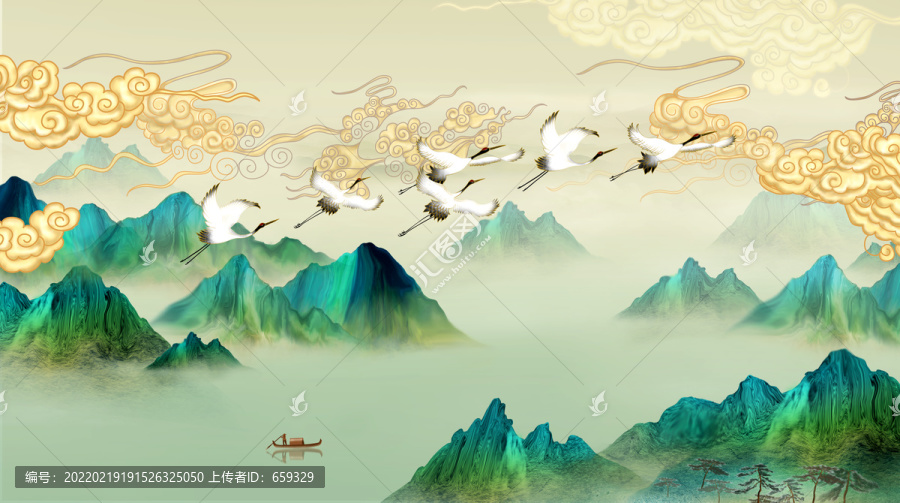 瑞鶴山水畫