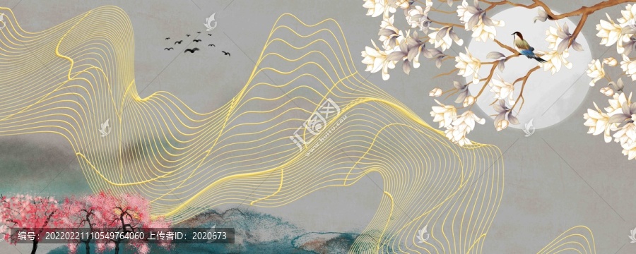 意境水墨花鳥