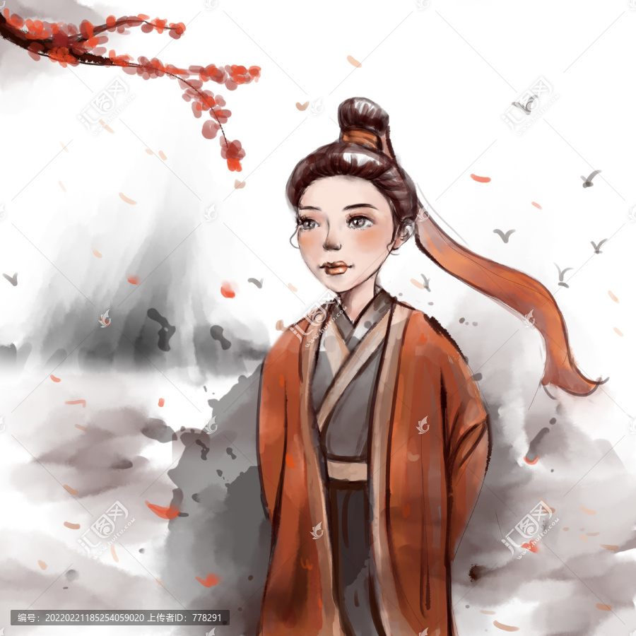 水墨美女