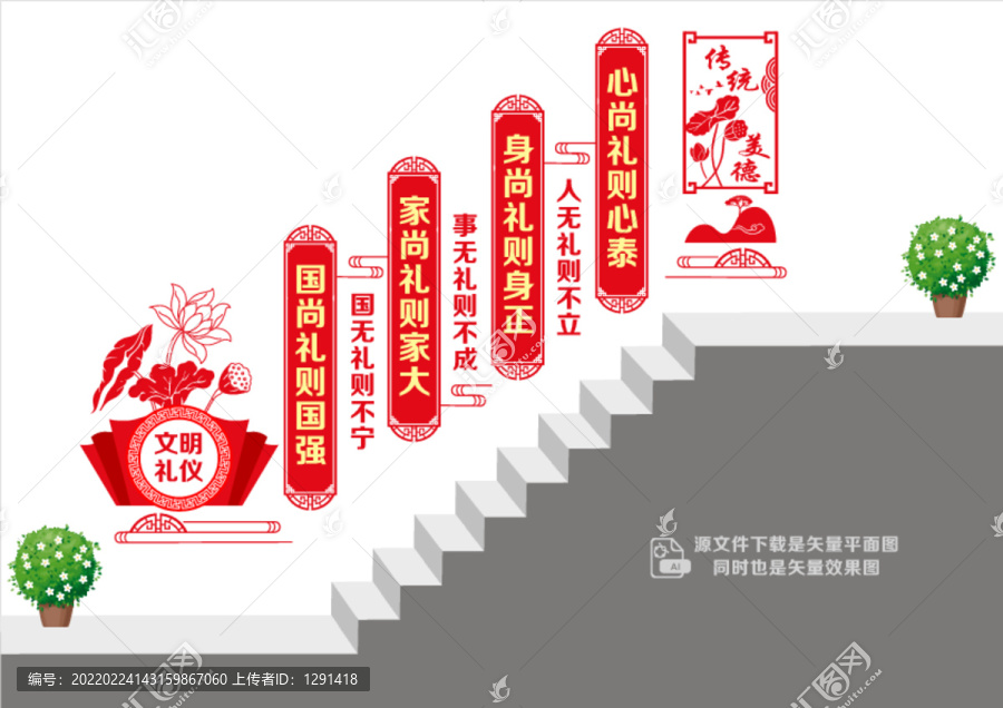 美德禮儀樓道宣傳欄