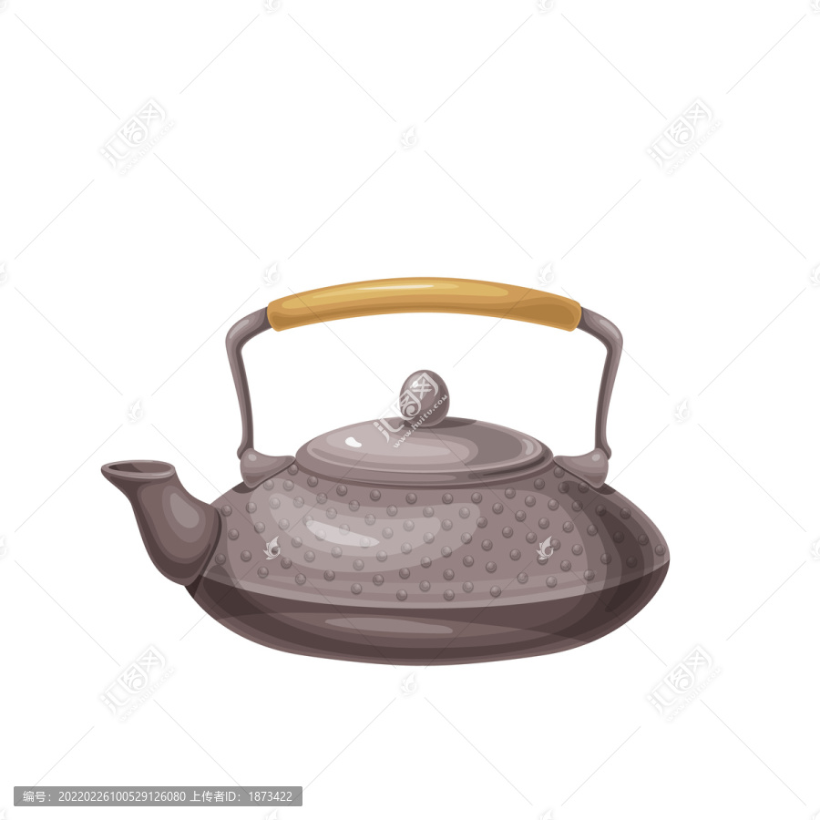 灰色茶壺插圖