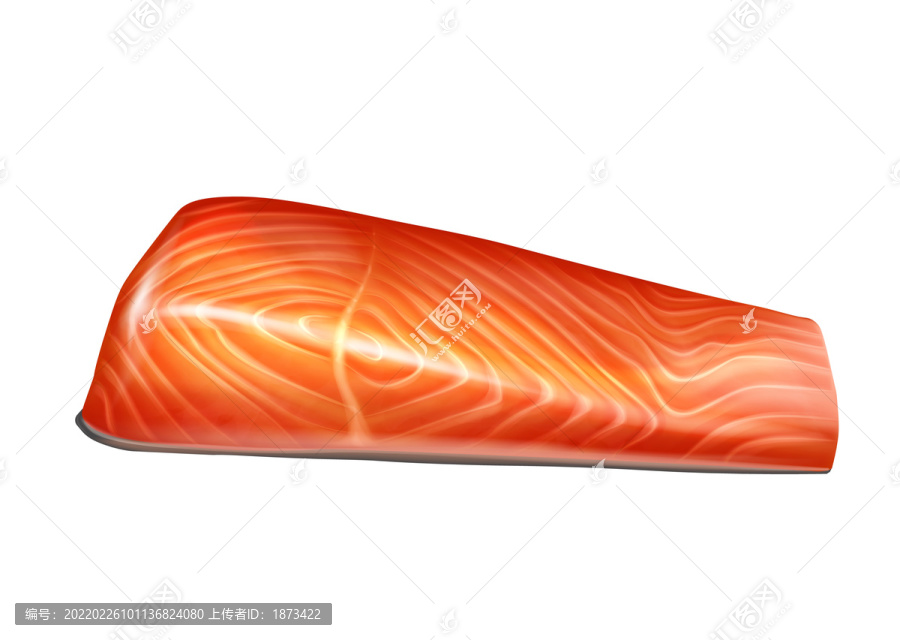 三文魚肉水彩插圖