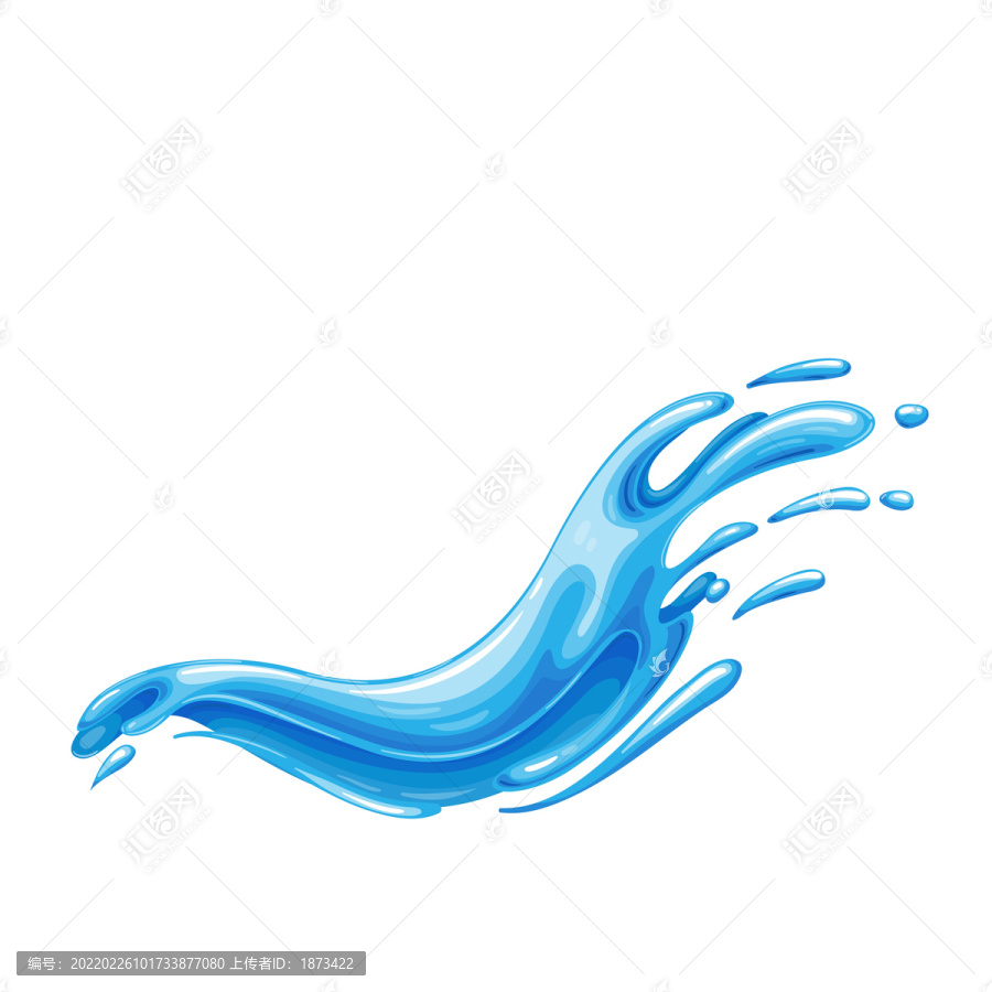 藍(lán)色水波紋卡通插圖