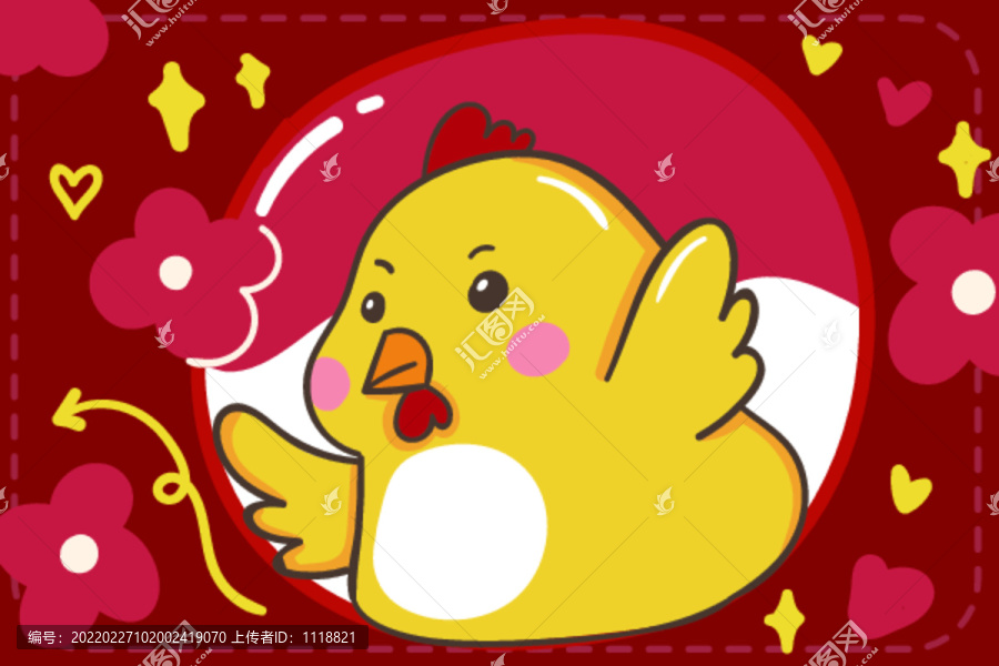 小雞卡通印花可愛動物插畫圖案
