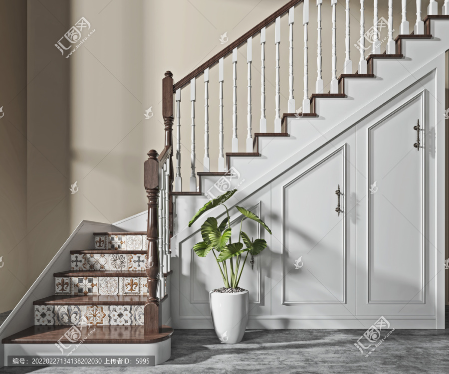 美式楼梯梯下柜