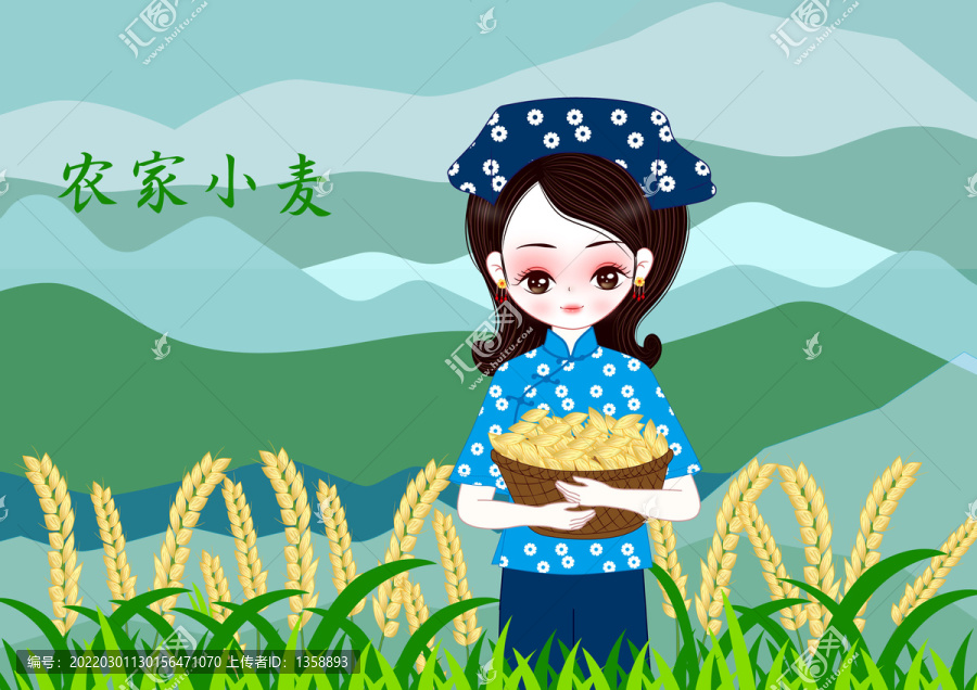 小麥包裝插畫