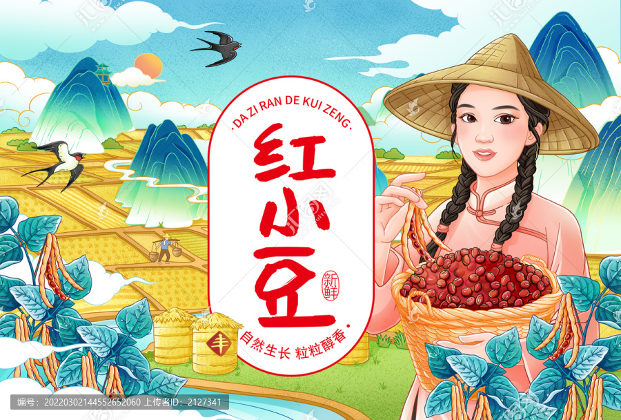 赤小豆插畫