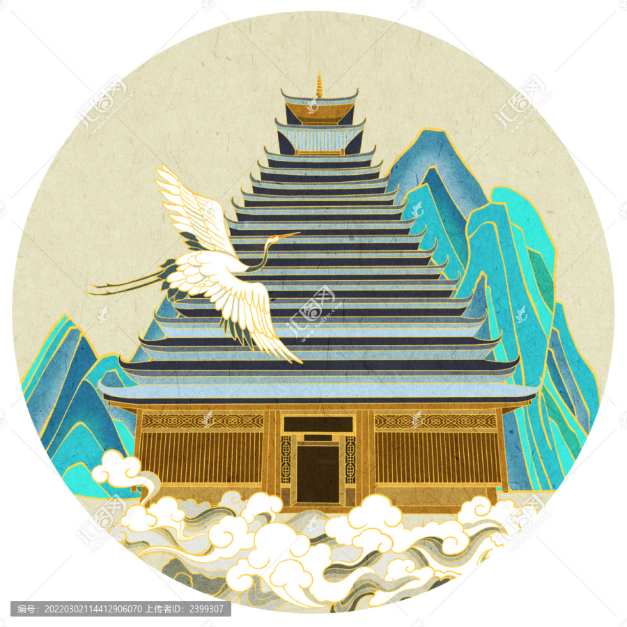 國(guó)風(fēng)柳州三江鼓樓