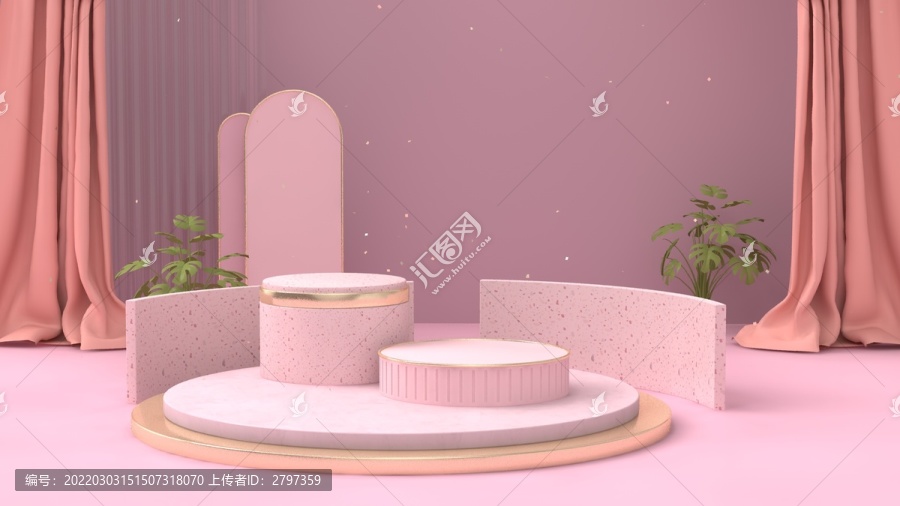 电商海报背景C4D