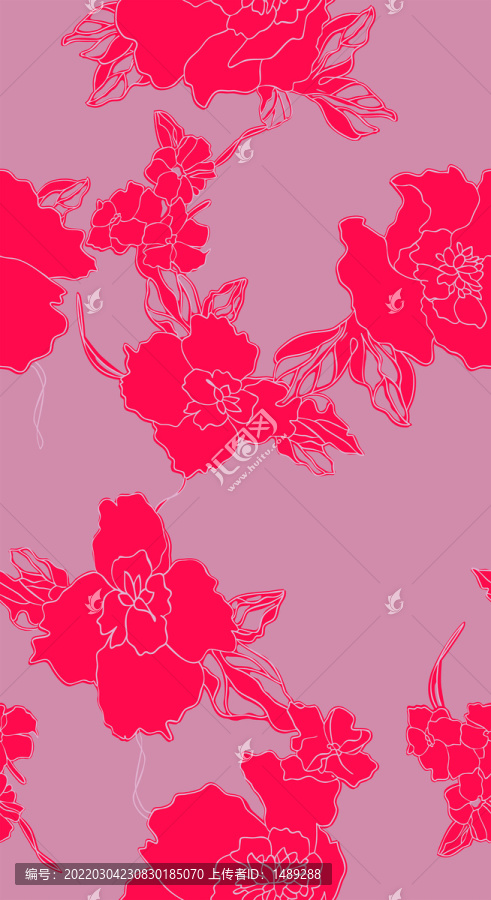 大紅花朵
