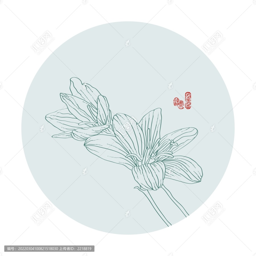 花卉線描