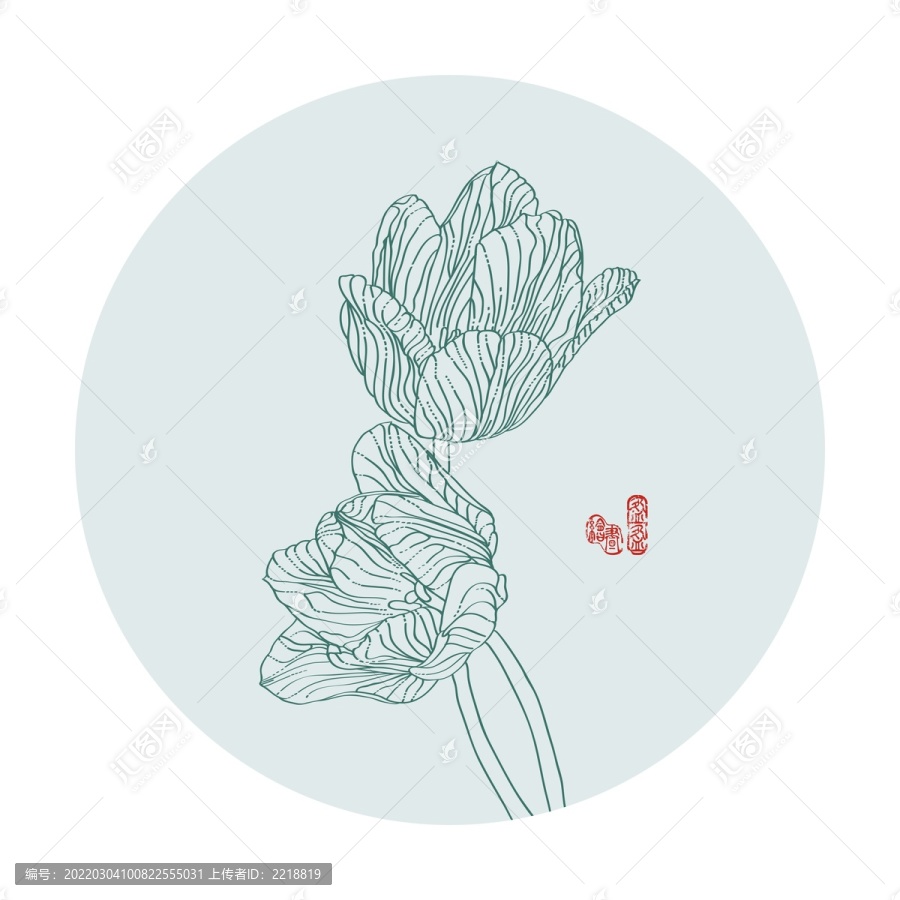 花卉線描