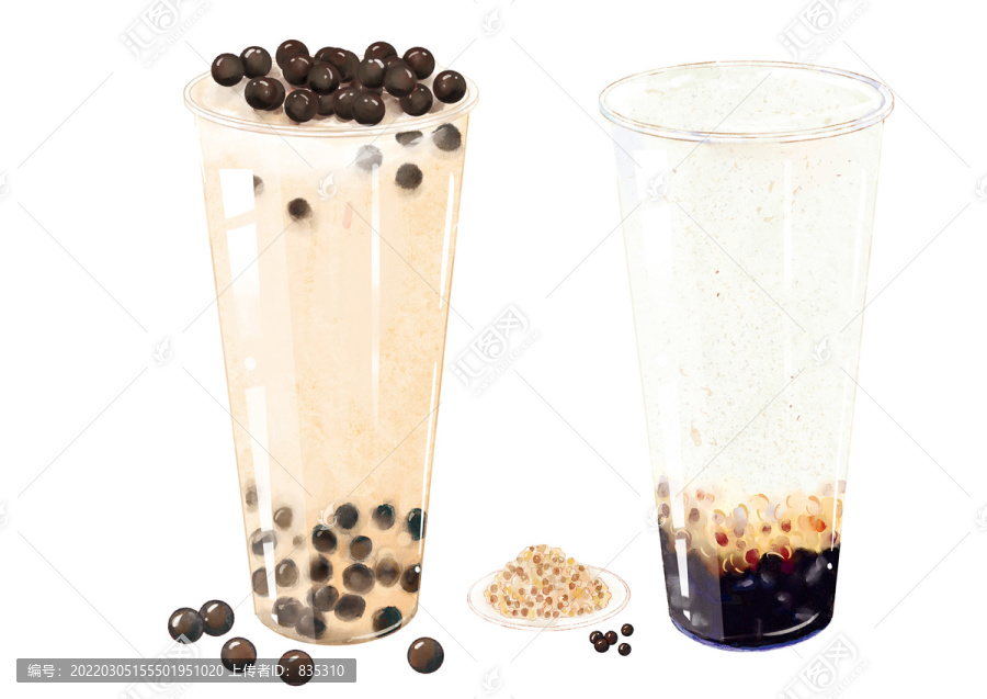 手繪水果茶奶茶熱飲插畫