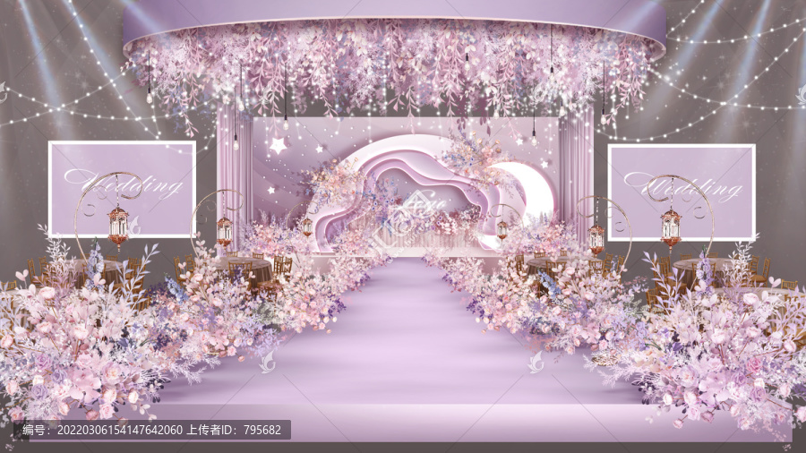 紫色婚禮舞臺(tái)