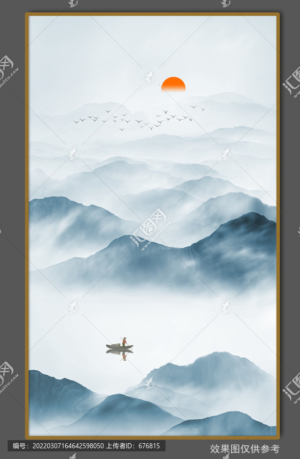 玄關水墨山水畫