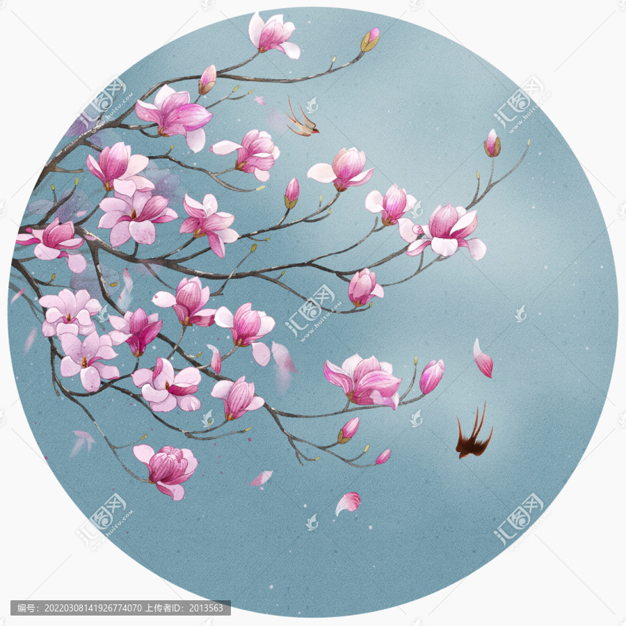 玉蘭花插畫