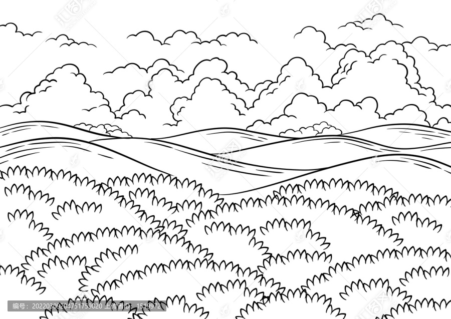 線描山