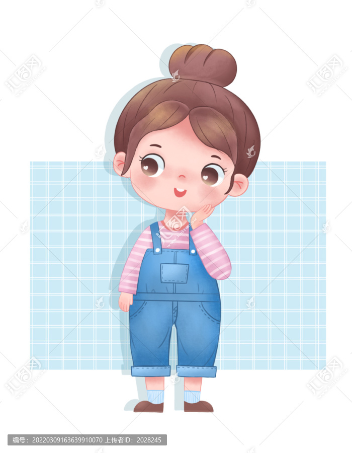 手繪卡通女孩